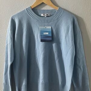 NEW Juniors SZ Meduim Azure Light Blue Sweater